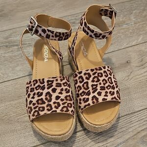 Soda Leopard Print Women's Sandals